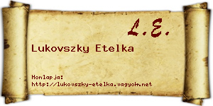 Lukovszky Etelka névjegykártya